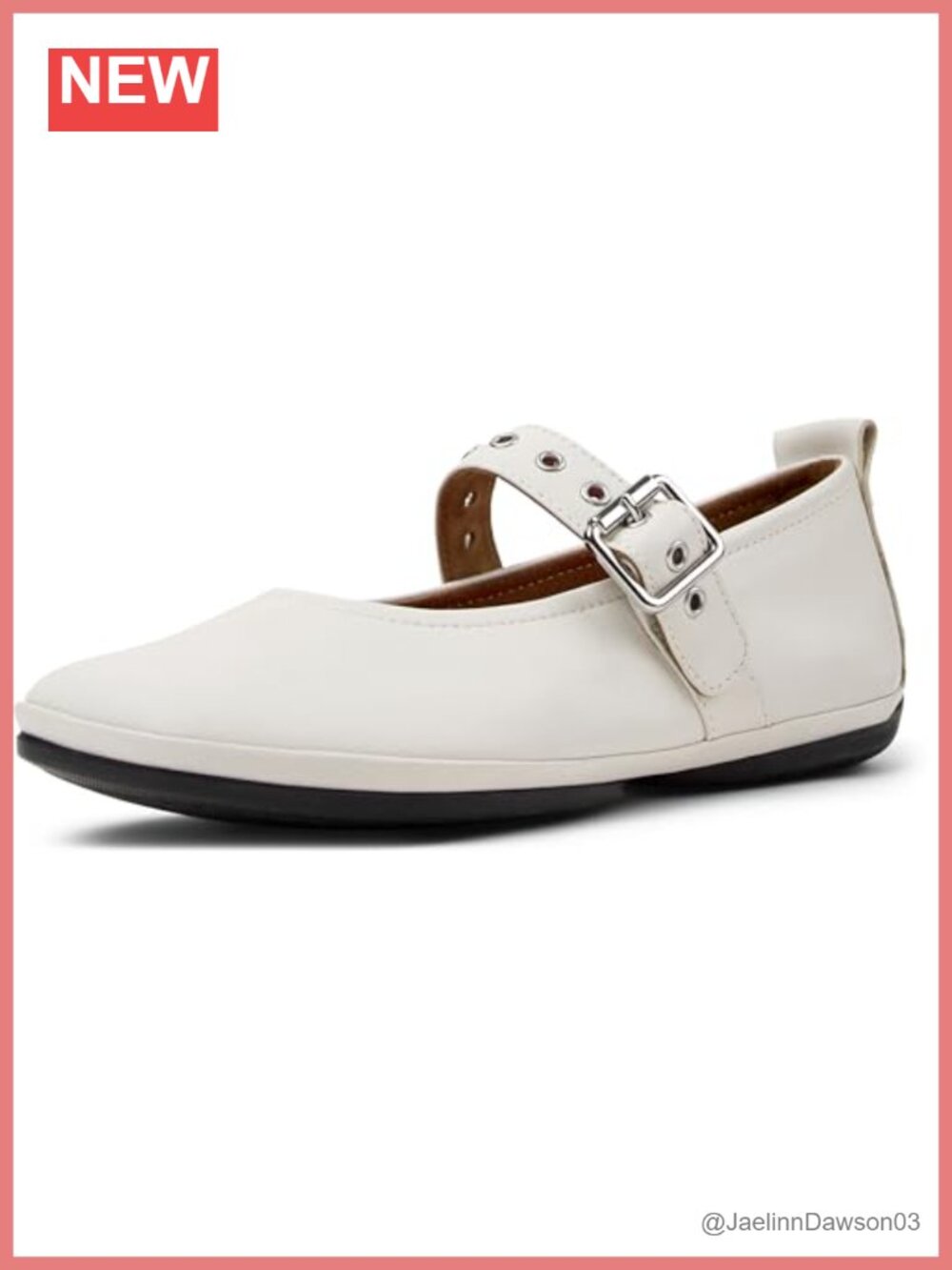 Women's Leather Mary Jane Flats Low Top Slip-On